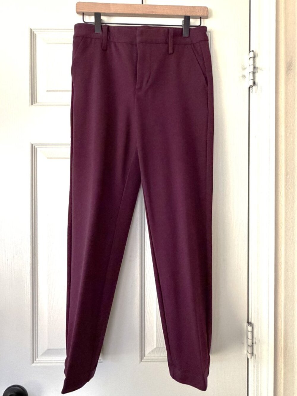 Petite Principle Essential Knit Trouser 4P Burgundy/Aubergine